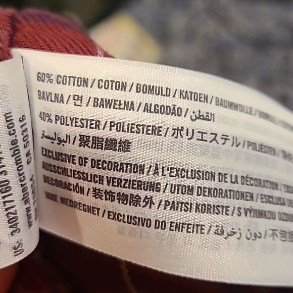 Hollister‎ womens red, blue and green long sleeve citton button down shirt - Picture 5 of 6